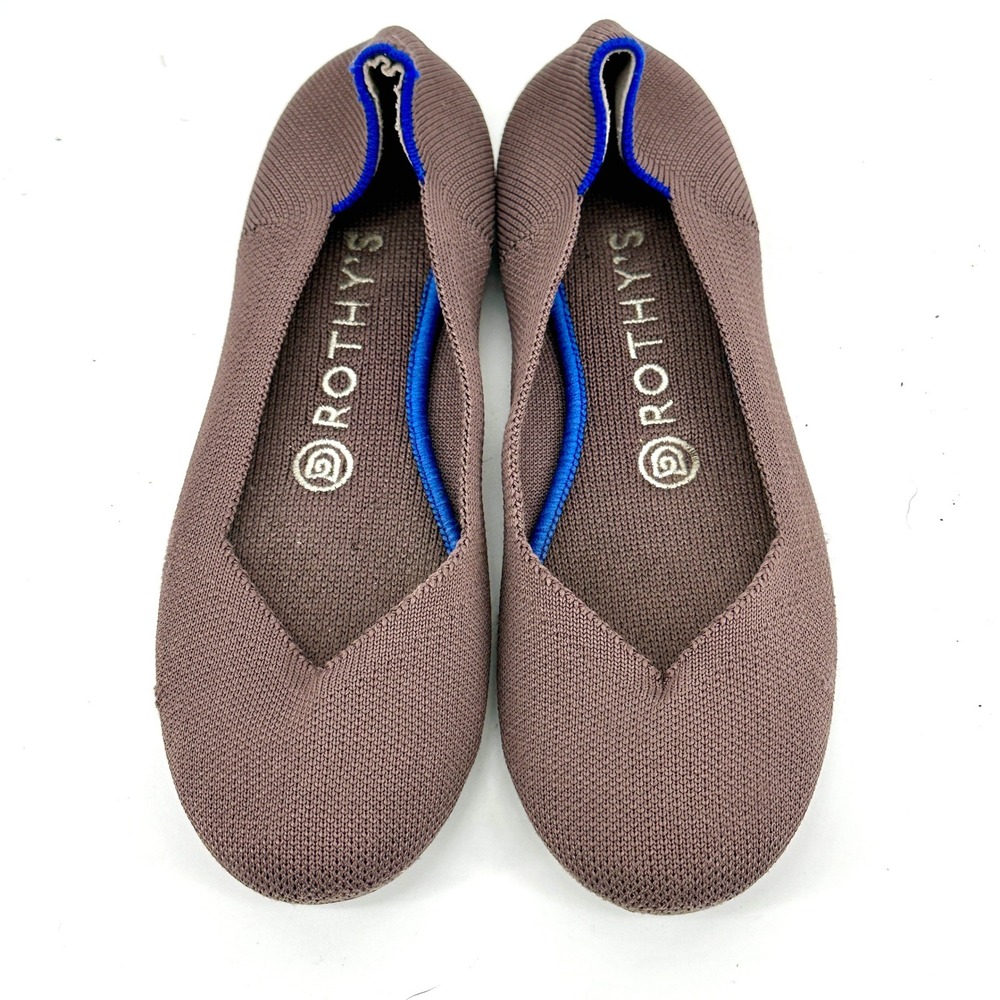 Rothys The Point Women 7 Mauve Solid Pointed Toe Flat Sustainable Modern Shoes